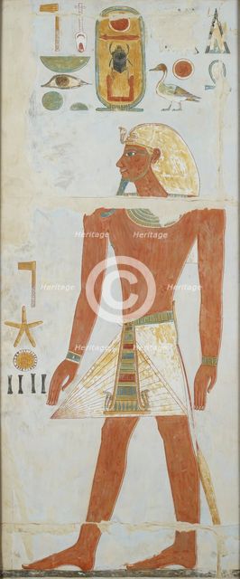 Copy of wall painting, Deir el Bahri Great Temple, Chapel of Anubis, 20th century. Artist: Anna (Nina) Macpherson Davies.