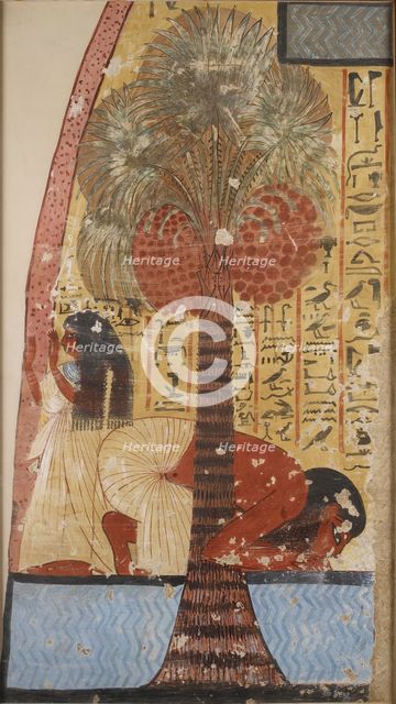 Copy of wall painting from a private tomb 218 of Amennakhte, (I, 1, 317-320), Thebes, 20th century. Artist: Anna (Nina) Macpherson Davies.