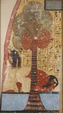 Copy of wall painting from a private tomb 218 of Amennakhte, (I, 1, 317-320), Thebes, 20th century. Artist: Anna (Nina) Macpherson Davies