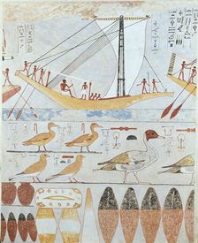 Copy of wall painting from a private tomb of Kaemankh, (III, 295), 20th century. Artist: Anna (Nina) Macpherson Davies