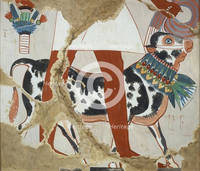 Copy of wall painting from private tomb 226 of Heqareshu , Thebes (I, 1, 327), 20th century. Artist: Anna (Nina) Macpherson Davies.