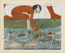 Copy of wall painting from private tomb 69 of Menna, Thebes (I,1, 134-139), 20th century. Artist: Anna (Nina) Macpherson Davies