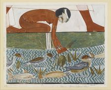 Copy of wall painting from private tomb 69 of Menna, Thebes (I,1, 134-139), 20th century. Artist: Anna (Nina) Macpherson Davies
