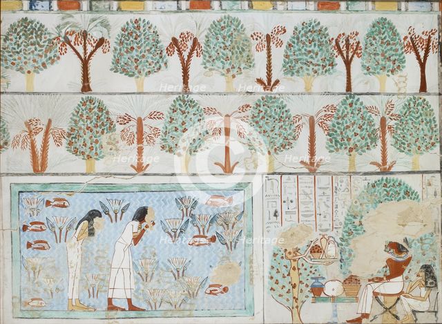 Copy of wall painting from private tomb 63 of Sebkhotpe, Thebes (I, 1, 125-128), 20th century. Artist: Anna (Nina) Macpherson Davies.