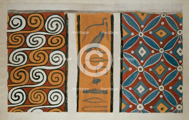 Copy of wall painting from private tomb 82 of Amenemhet, Thebes (I, 1, 163-167), 20th century. Artist: Anna (Nina) Macpherson Davies.