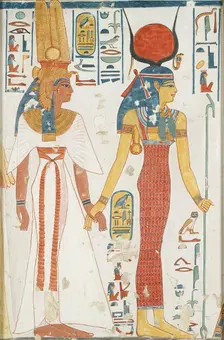 Copy of wall painting from the Queen's tomb 66 of Nefertari, Thebes, 20th century. Artist: Anna (Nina) Macpherson Davies