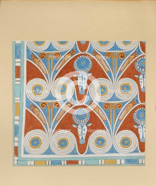 Copy of wall painting, private tomb 50 of Neferhotpe,Thebes, 20th century. Artist: Anna (Nina) Macpherson Davies.