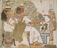 Copy of wall painting, private tomb 51 of Userhet, Thebes, 20th century. Artist: Anna (Nina) Macpherson Davies