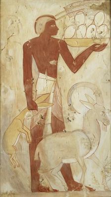 Copy of wall painting, private tomb 78 of Horemheb, Thebes, 20th century. Artist: Anna (Nina) Macpherson Davies