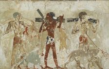 Copy of wall painting, private tomb 100 of Rekhmire, Thebes, 20th century. Artists: Anna (Nina) Macpherson Davies, Rekhmire