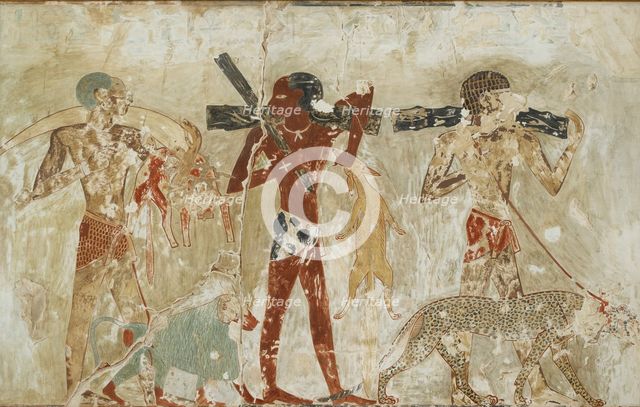 Copy of wall painting, private tomb 100 of Rekhmire, Thebes, 20th century. Artists: Anna (Nina) Macpherson Davies, Rekhmire.