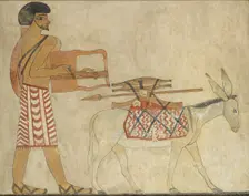Copy of wall painting, private tomb 3 of Khnumhotpe III, Beni Hasan, 20th century. Artist: Anna (Nina) Macpherson Davies