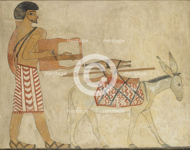 Copy of wall painting, private tomb 3 of Khnumhotpe III, Beni Hasan, 20th century. Artist: Anna (Nina) Macpherson Davies.