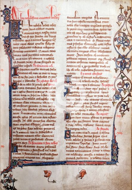 Copy of William Fitzstephen's description of London, 14th century. Creator: Unknown.