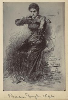 Copy of a Petrus van der Velden painting - Bessie Doyle, The Great Violinist, Christchurch, 1894. Creator: Unknown