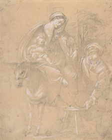 Copy of a Repose in Egypt painted by Giovanni da San Giovanni (Giovanni Mannozzi) 1592-1636, for a c Creator: Anon