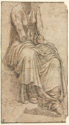 Copy of a Roman Statue of a Seated Woman, second half of 15th century. Creator: Domenico Ghirlandaio (Italian, 1449-1494), circle of