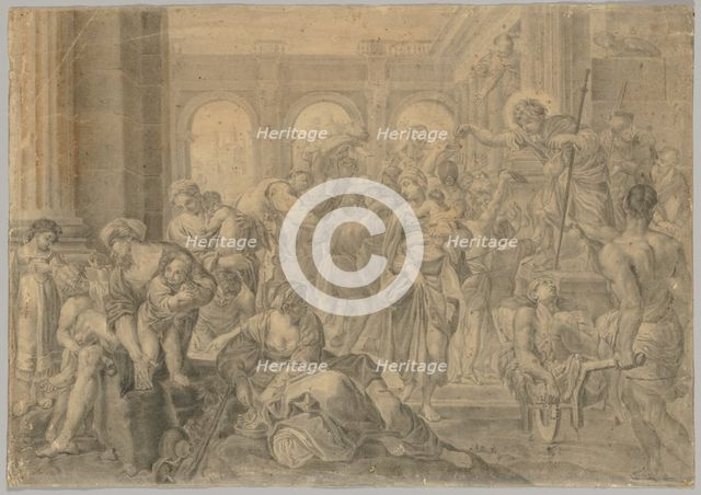 Copy of Annibale Carracci's St. Roch Giving Alms, 1595 or after. Creator: Unknown.