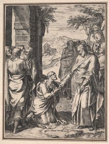 Copy of Cornelis Cort: Christ Giving the Key of the Church to Saint Peter, c. 1567. Creator: Anonymous
