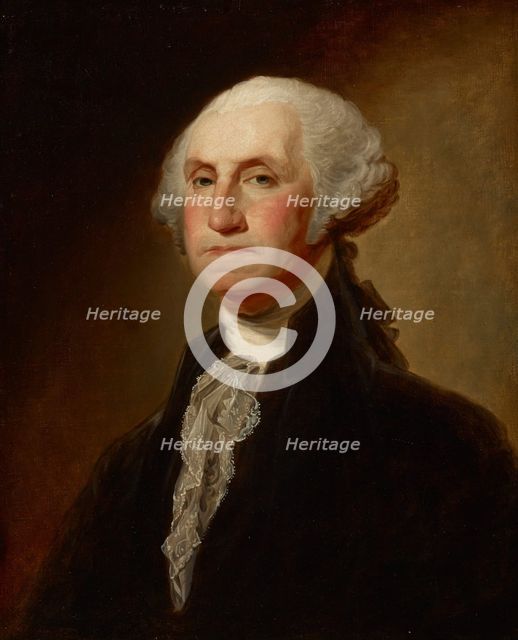 Copy of \"George Washington (The Athenaeum Portrait)\" by Gilbert Stuart, date unknown. Creator: Ezra Ames.