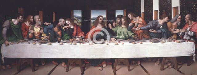 Copy of Leonardo's The Last Supper, c1515-20. Creators: Giovanni Pietro Rizzoli, Giovanni Antonio Boltraffio.
