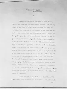 Copy of Letter On White House Stationery, October 20, 1914. Creator: Harris & Ewing