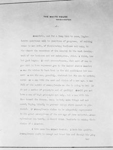 Copy of Letter On White House Stationery, October 20, 1914. Creator: Harris & Ewing