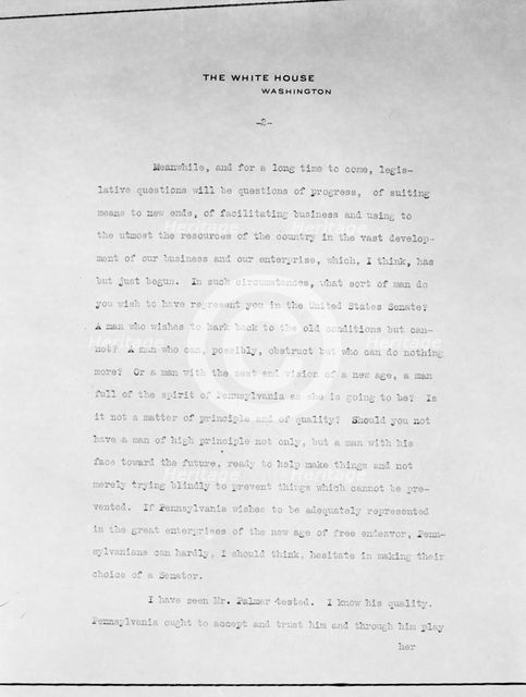 Copy of Letter On White House Stationery, October 20, 1914. Creator: Harris & Ewing.