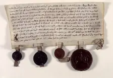 Copy of letters confirming the truce between Henry III of England and Louis IX of France, 1258. Creator: Unknown