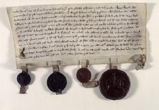 Copy of letters confirming the truce between Henry III of England and Louis IX of France, 1258. Creator: Unknown