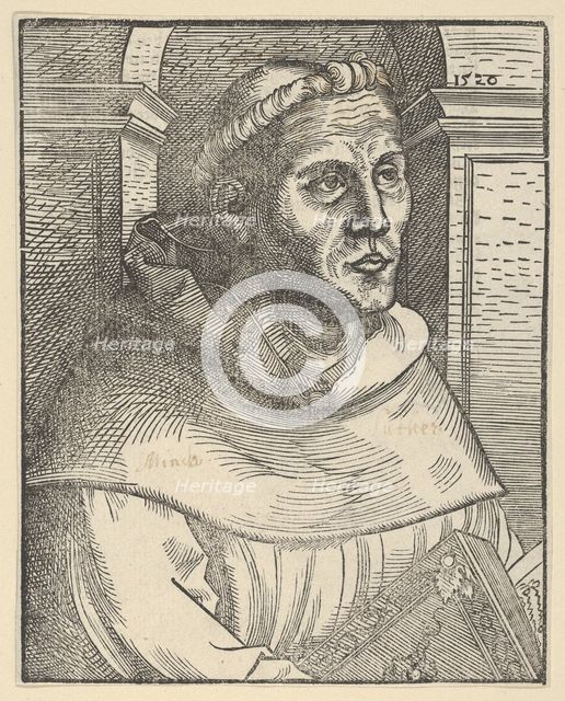 Copy of Luther as an Augustinian Friar, Half Length, 1520., 1520. Creator: Anon.