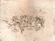 Copy of part of the cartoon of the Battle of Anghiari, c1505-c1523 (1883). Artist: Cesare da Sesto