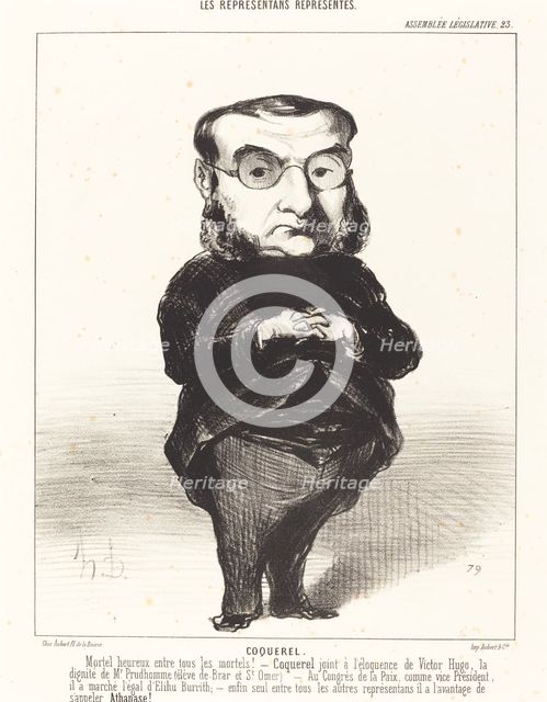 Coquerel, 1849. Creator: Honore Daumier.