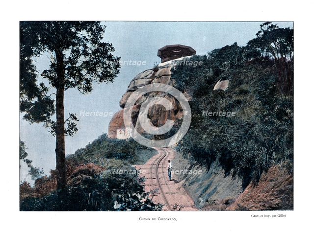 Corcovado Rack Railway, Rio de Janeiro, Brazil, 19th century. Artist: Gillot