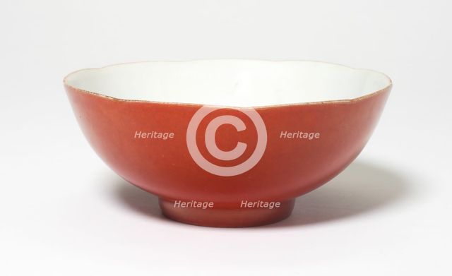Coral-Glazed Bowl, Qing dynasty (1644-1911). Creator: Unknown.