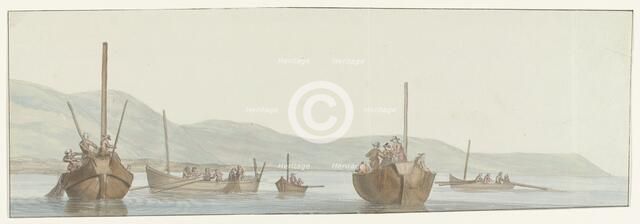 Coral fishermen at the city of Scilla, 1778. Creator: Louis Ducros.