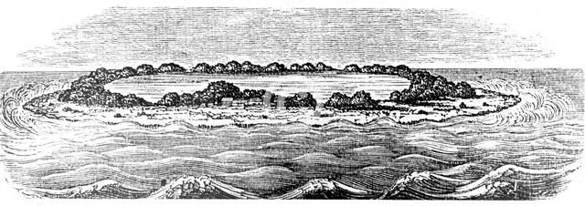 Coral reef creating a lagoon. Artist: Unknown