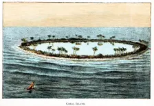Coral reef surrounding a lagoon