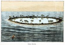 Coral reef surrounding a lagoon
