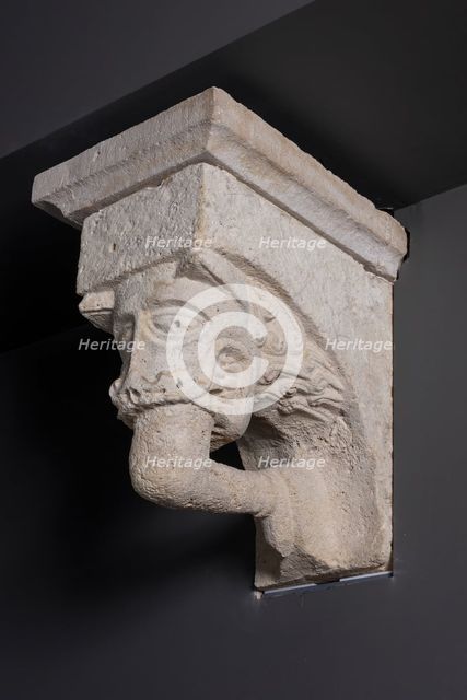 Corbel with Animal Mask with Teeth Fastened on Human Leg from the Monastery Church of... Creator: Unknown.