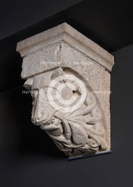 Corbel with Animal Mask with Whisker-like Foliate from the Monastery Church of Notre-Dame... Creator: Unknown.