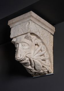 Corbel with Animal Mask with Whisker-like Foliate from the Monastery Church of Notre-Dame... Creator: Unknown
