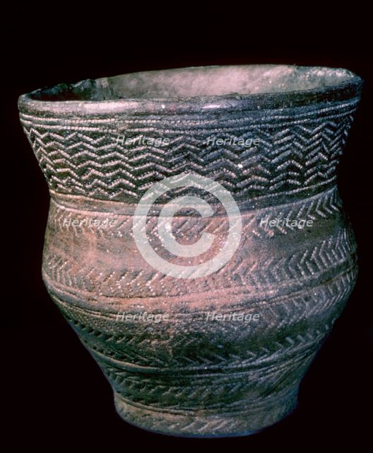 Cord-decorated Neolithic Beaker, from the River Thames at Mortlake Artist: Unknown