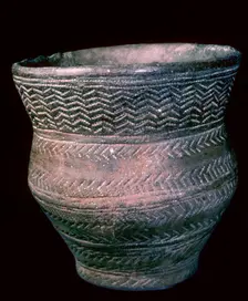 Cord-decorated Neolithic Beaker, from the River Thames at Mortlake