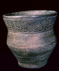 Cord-decorated Neolithic Beaker, from the River Thames at Mortlake