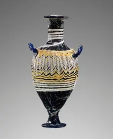 Core-formed Dark Blue Amphoriskos, 3rd-1st century BC. Creator: Unknown