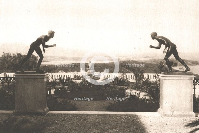 ''Corfou et l'Achilleion; les jardins de l'Achilleion vus de la villa.', 1916. Creator: B. Borri.