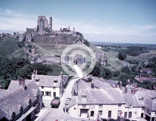 Corfe Castle and village, Dorset, c1955. Creator: Arthur Charles Kirby Ware.