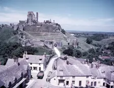Corfe Castle and village, Dorset, c1955. Creator: Arthur Charles Kirby Ware