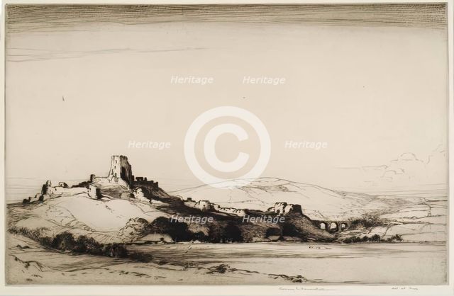 Corfe Castle, c1892-1936. Creator: Albany E Howarth.